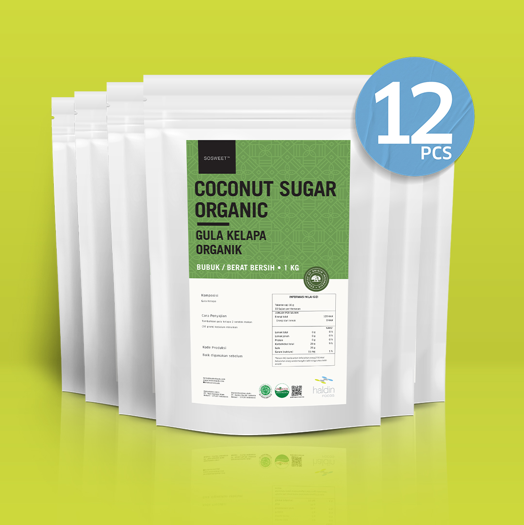 ORGANIC COCONUT SUGAR POWDER, 1 KG (12 PCS)